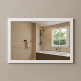 Огледало с бяла PVC рамка